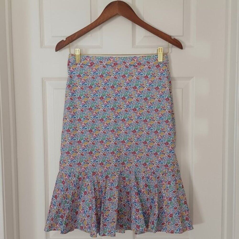 J. Crew Liberty Favourite Flowers Trumpet Skirt 4P Floral EUC